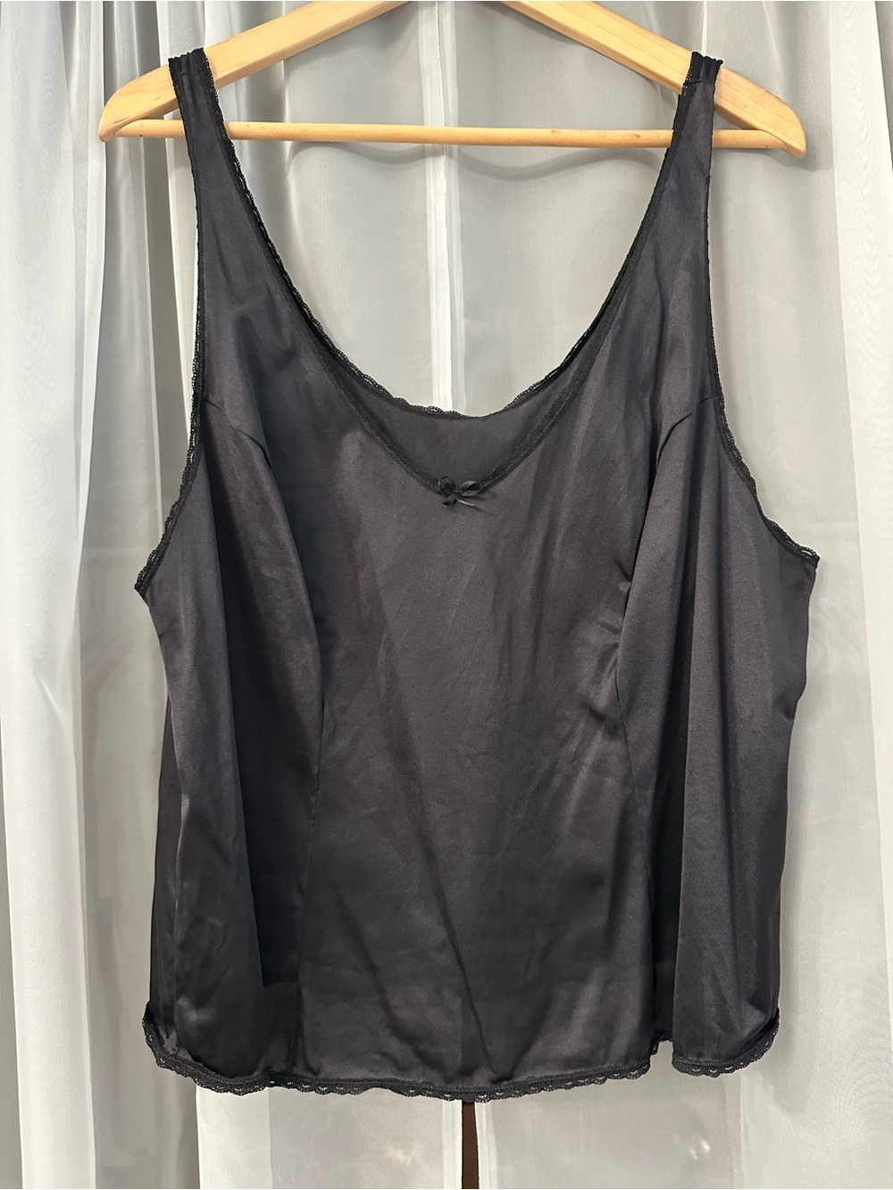 Vassarette Black Satin Camisole